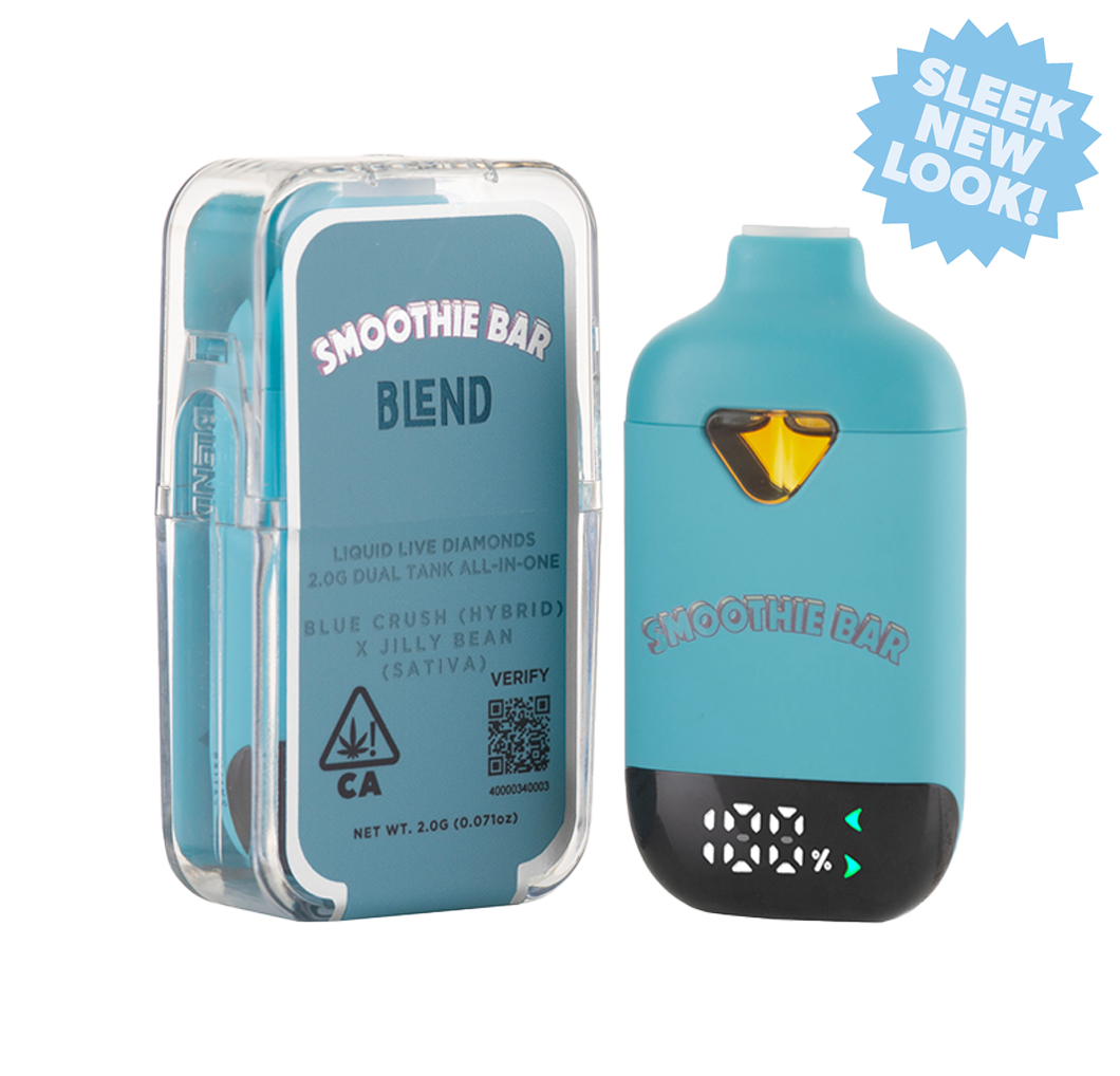 Smoothie Bar Blend 2g Disposable Dual Tank Blue Crush (Hybrid) x Jilly Bean (Sativa)