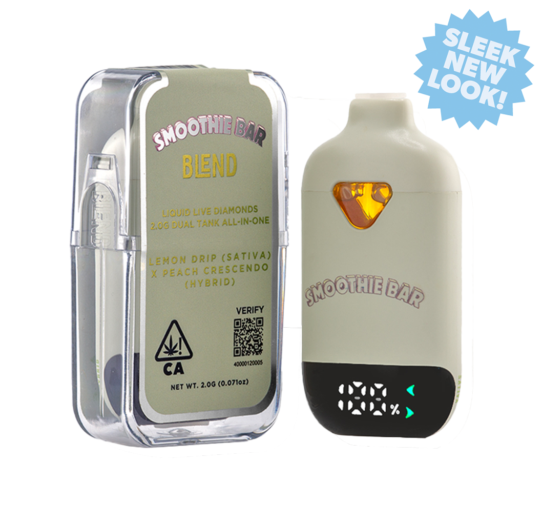 Smoothie Bar 2G Blend Dual Disposable Lemon Drip (Sativa) x Peach Crescendo (Hybrid)