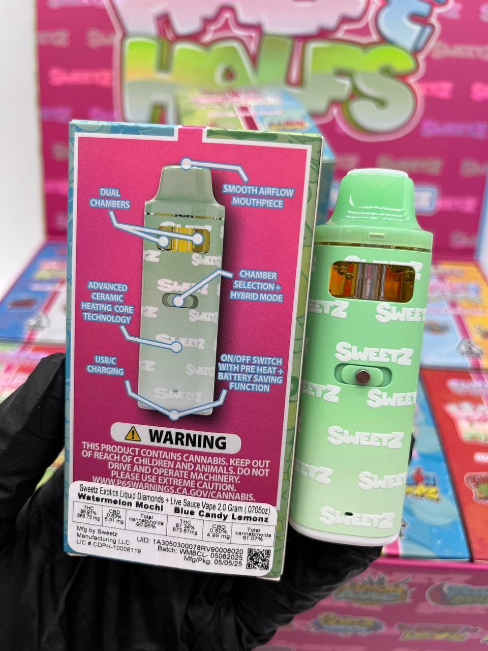 WATERMELON MOCHI X BLUE CANDY LEMONZ | Sweetz Exotics Half & Halfs Disposable 2G Online - Image 3